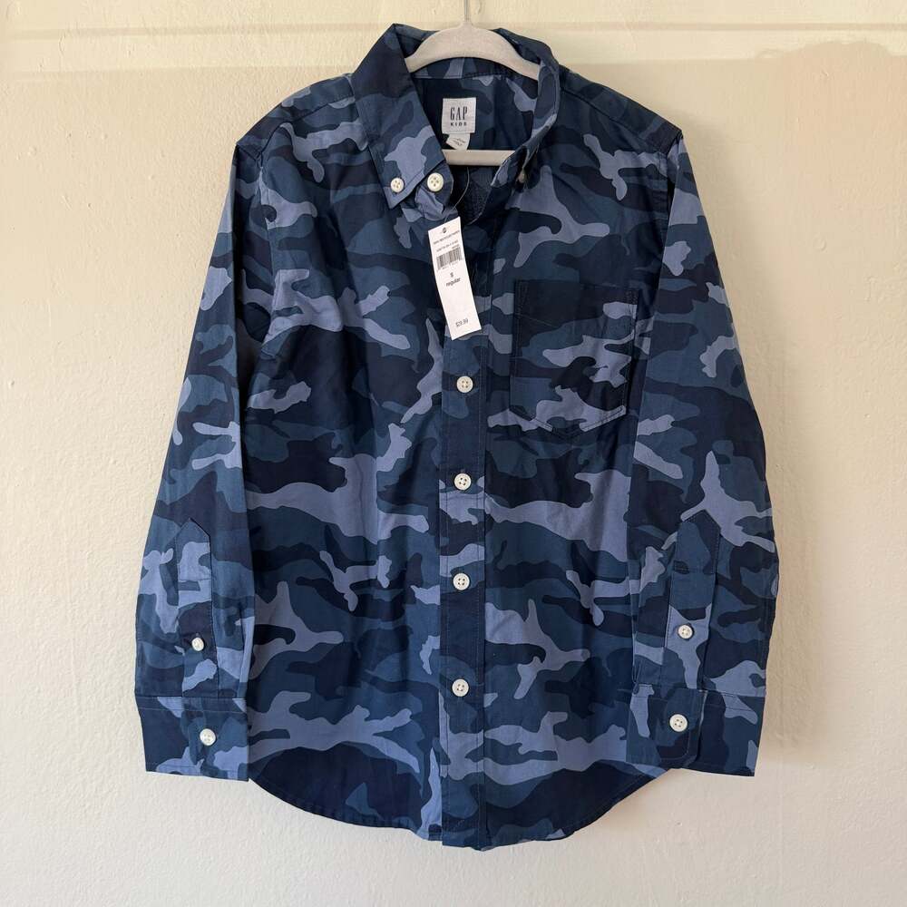 NWT GAP Kids Camo button Down Shirt